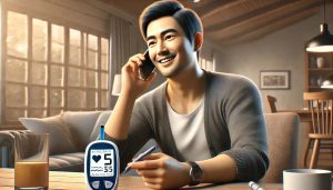 (Ilustrasi Kak Bayu Widya yang berhasil menormalkan gula darah, sumber : AI Chatgpt)