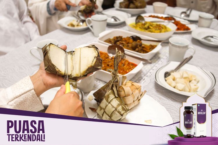 (Mengonsumsi secara tidak berlebihan pada ketupat, dapat mencegah indek glikemik yang tiba-tiba tinggi, sumber : canva)