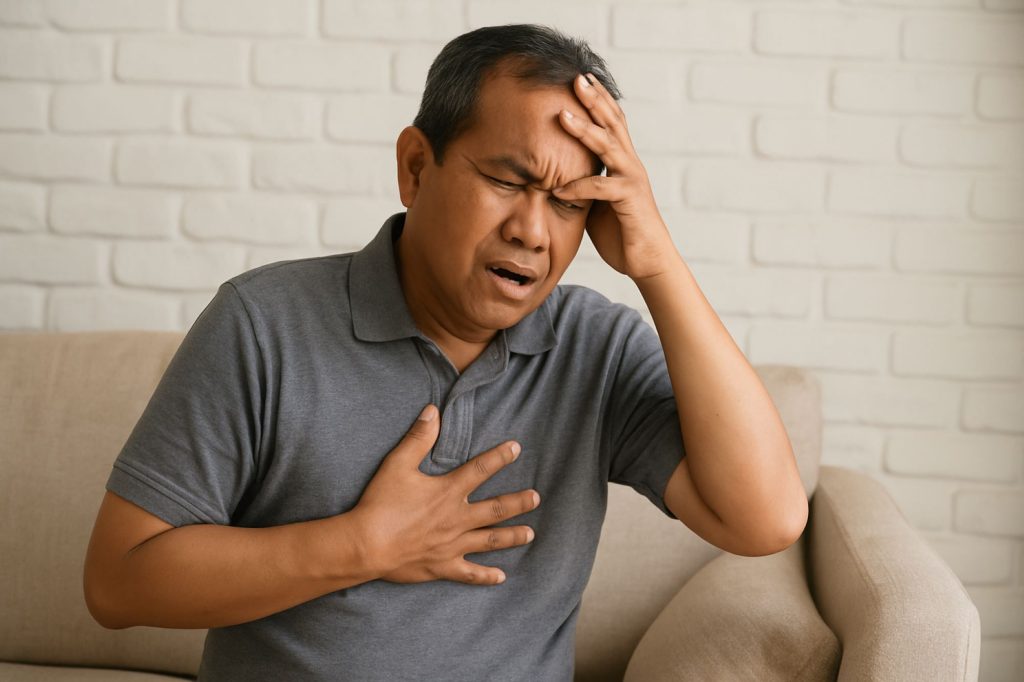 (Ilustrasi seseorang terkena stroke akibat diabetes, sumber : AI Chatgpt)